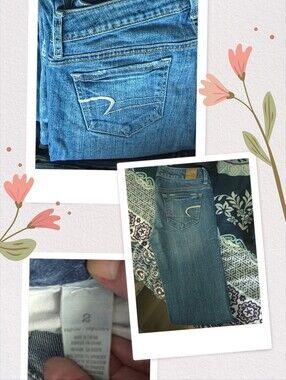 American Eagle Jeans Women's Blue Straight Leg Jeans